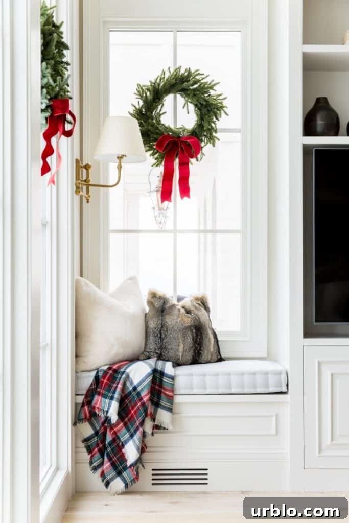 wreath on interior window
