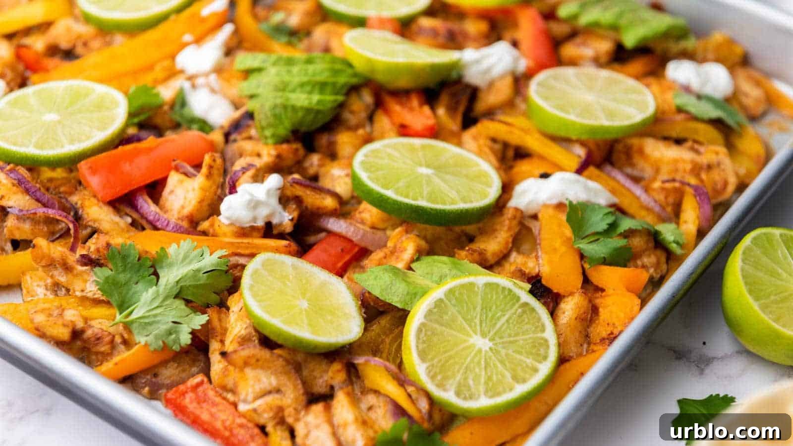 21 Crowd-Pleasing Potluck Recipes That Outshine Store-Bought Dishes 15 A half-viewed chicken fajitas garnished with fresh cilantro, sliced avocado and lime.