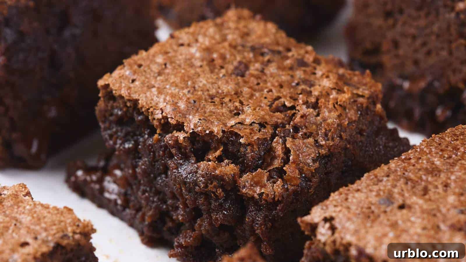 21 Crowd-Pleasing Potluck Recipes That Outshine Store-Bought Dishes 6 Close-up of a batch of pumpkin brownies with a crispy top and moist interior.