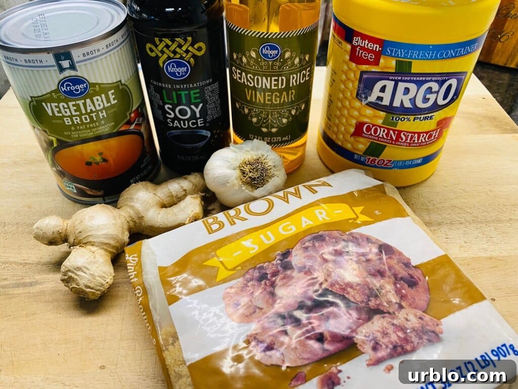ingredients for the stir fry sauce for Blackstone Stir Fry Veggie Noodles