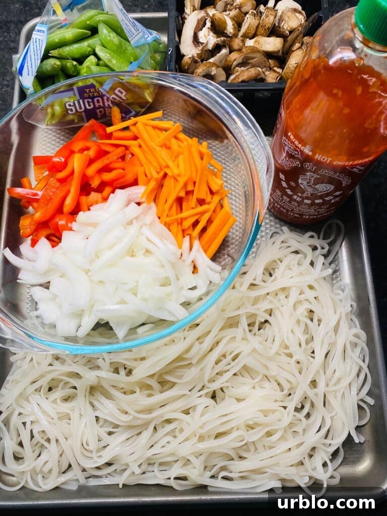 prepped ingredients on a tray