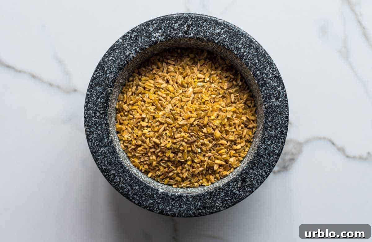 Freekeh Grains in a pestle