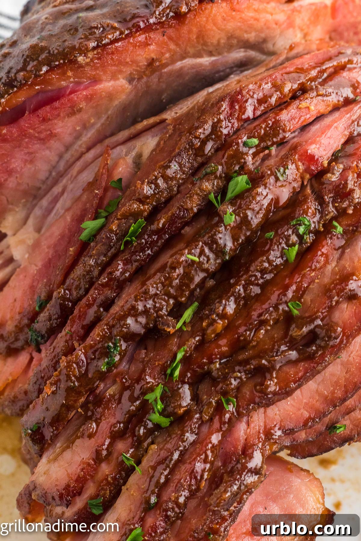 Close up image of Smoked Ham Sliced