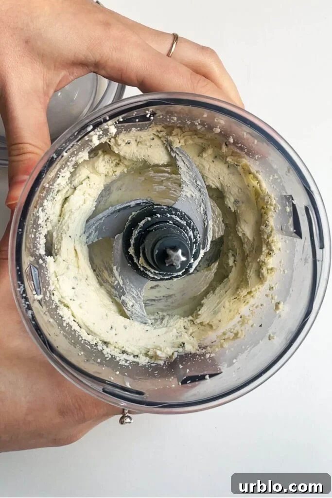 Boursin whipped in a small food processor.