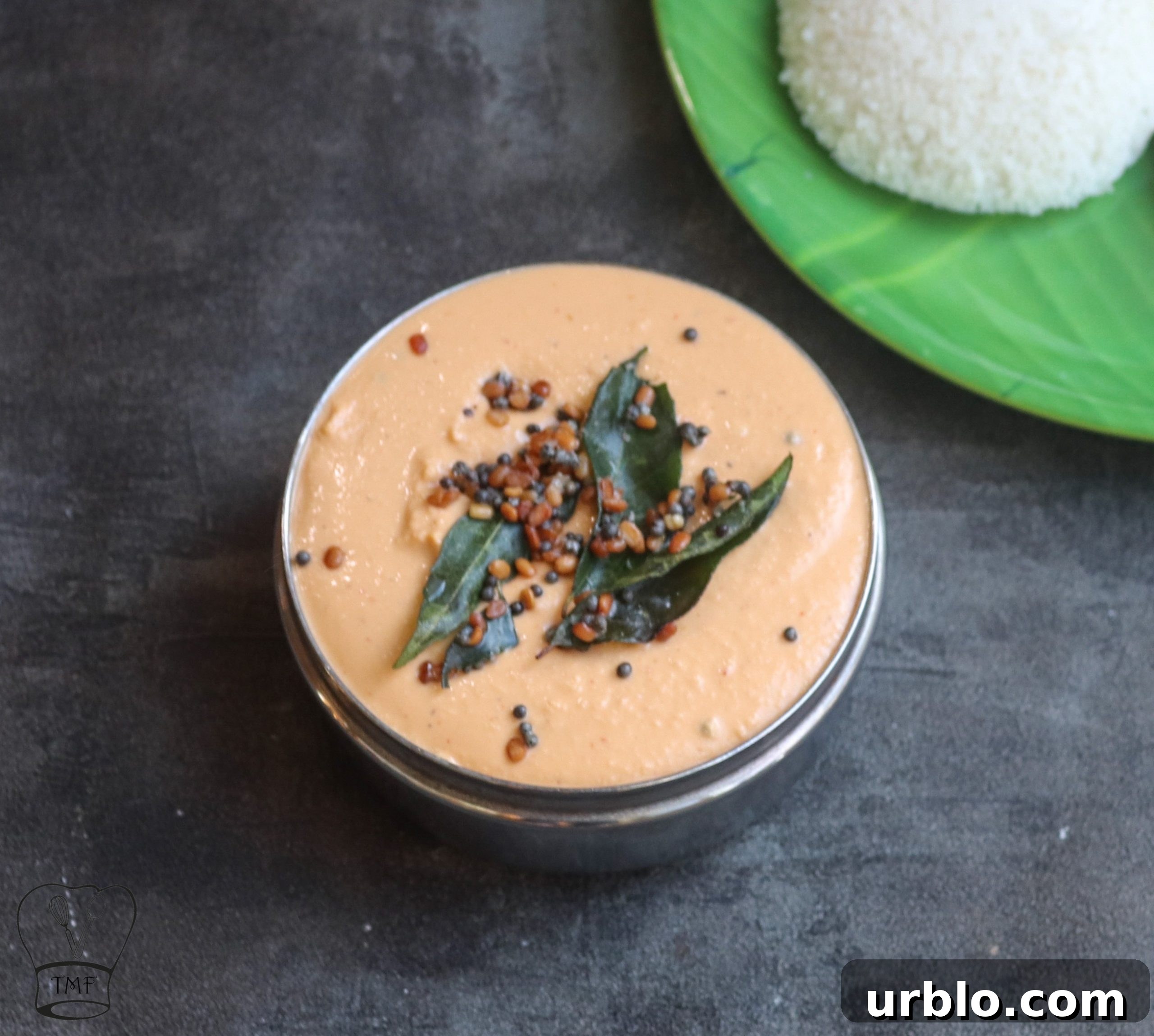Peanut chutney plated