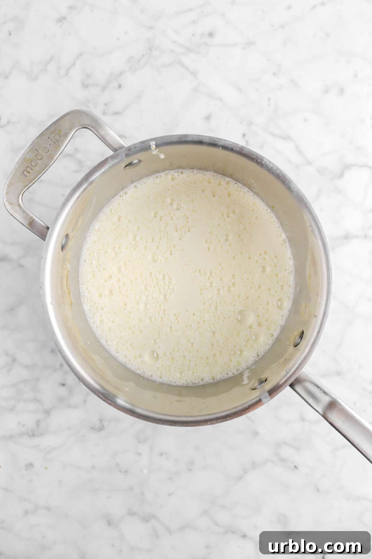 milk mixture in pot