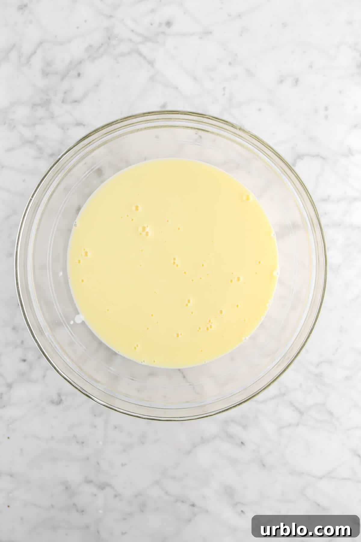 custard in glass bowl