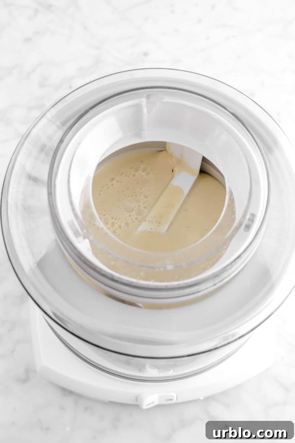 ice cream base in ice cream machine