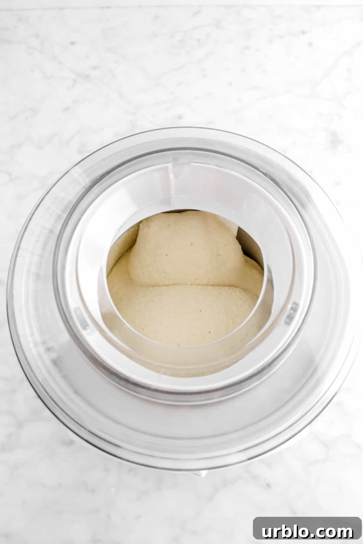 ice cream in ice cream machine