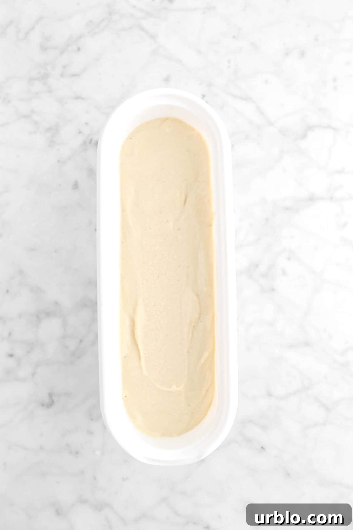 eggnog ice cream in ice cream container