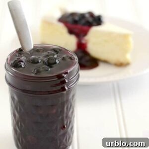 This easy Blueberry Sauce is great with pancakes, waffles, cheesecake, and so much more!
