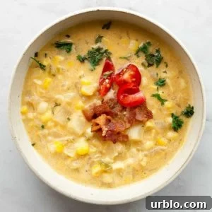 Corn Soup with Potato and Bacon