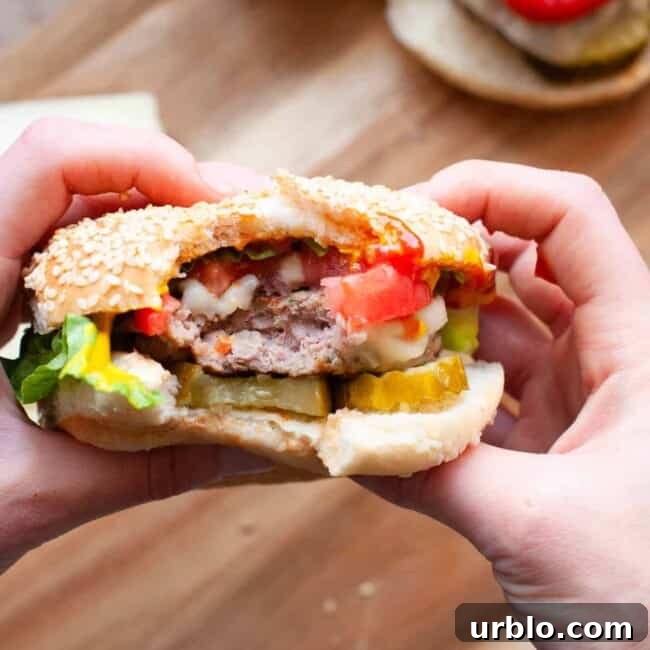 bite inside turkey burger