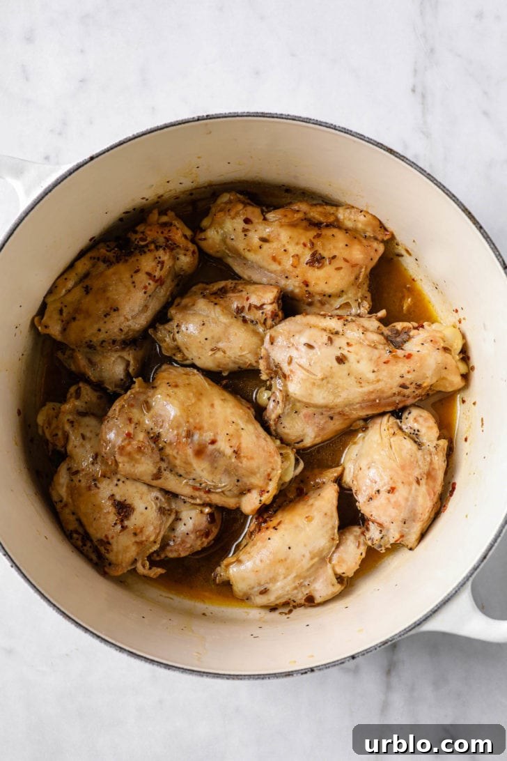 Chicken thighs after being cooked.