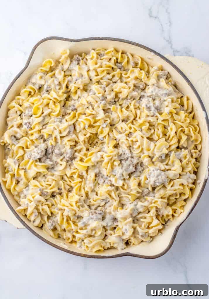french onion and beef casserole in pot