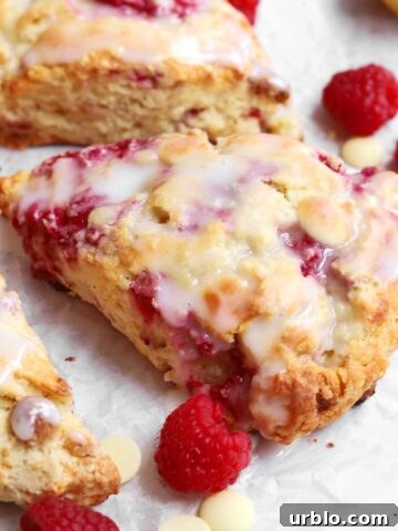 white chocolate raspberry scones