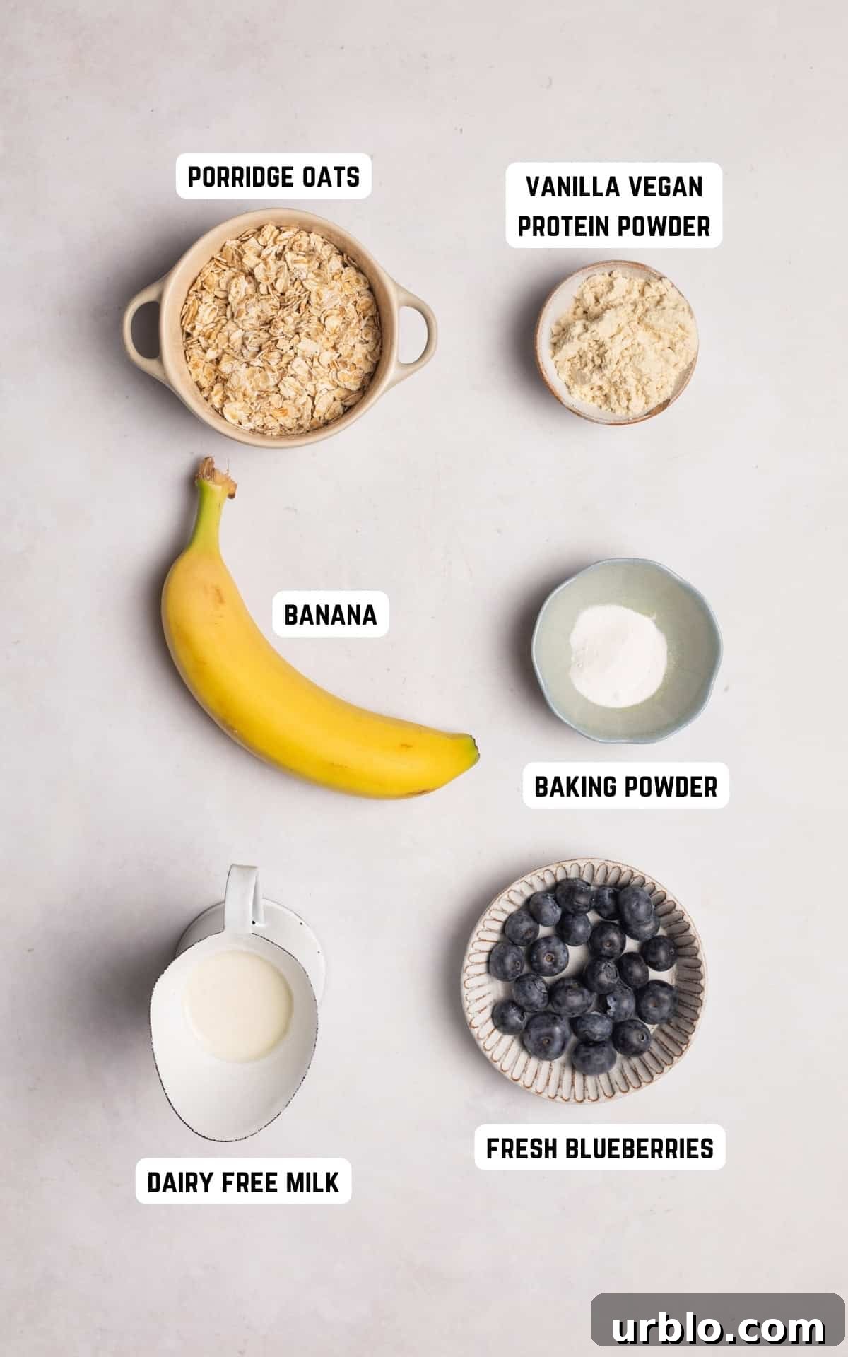 Ingredients to make Baked Oats.