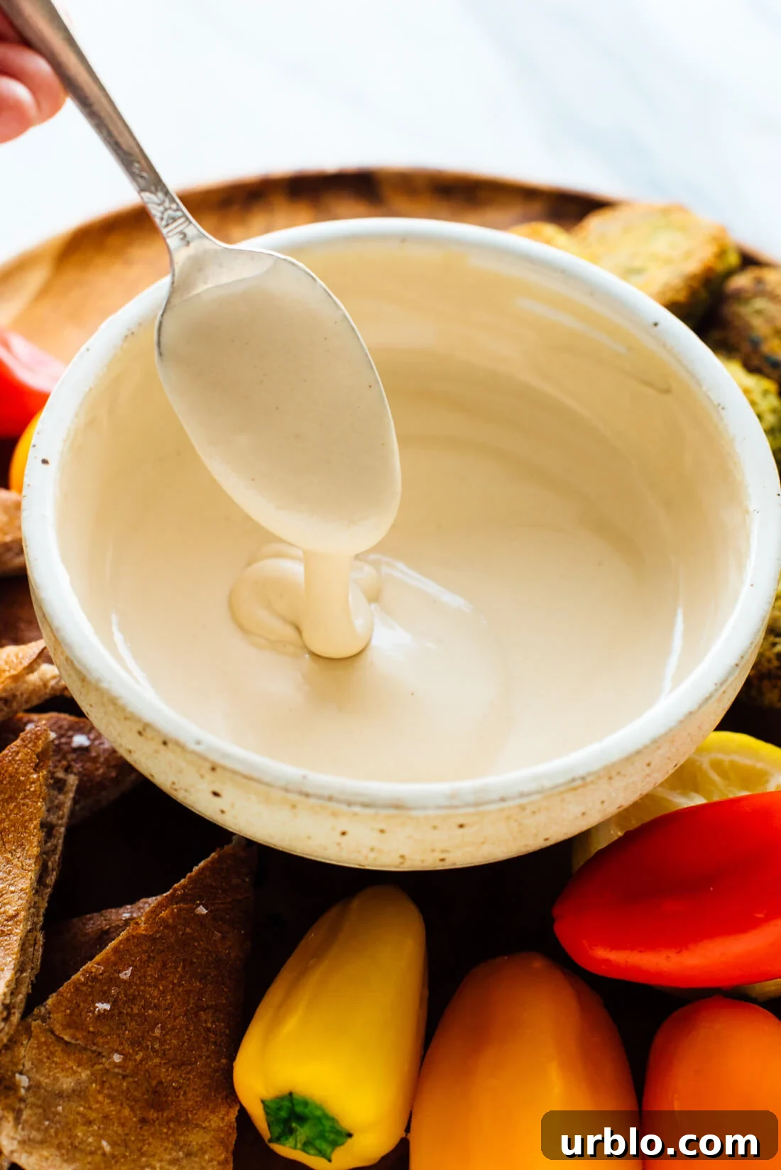 creamy tahini sauce drizzle