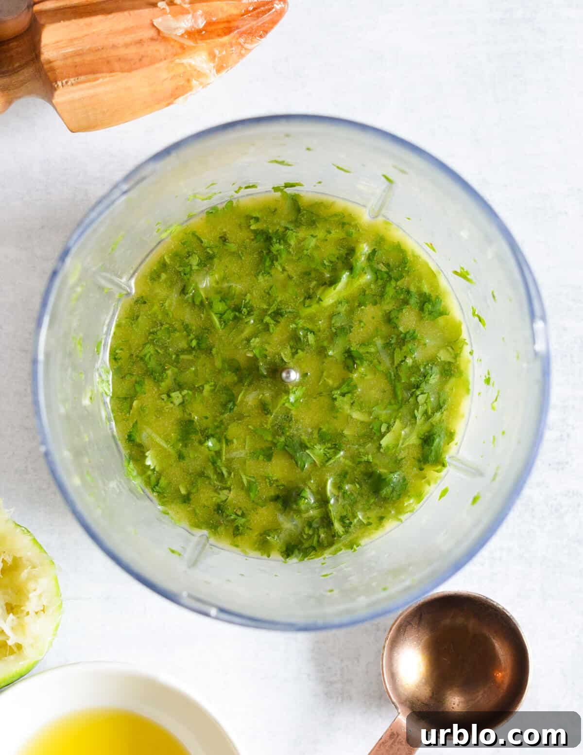cilantro vinaigrette in a mini food processor.