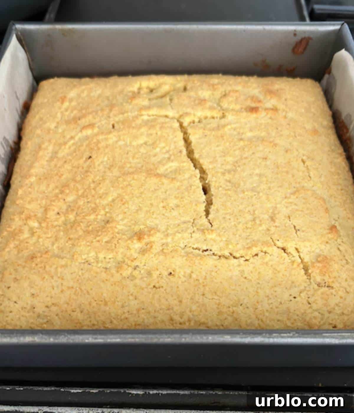 Moist Fluffy Cornbread Recipe Without Buttermilk 7 Cornbread cooked in pan.