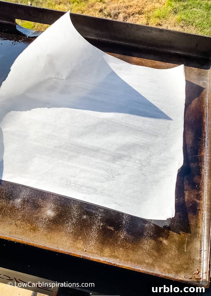 Cheese Taco Shells process on parchment