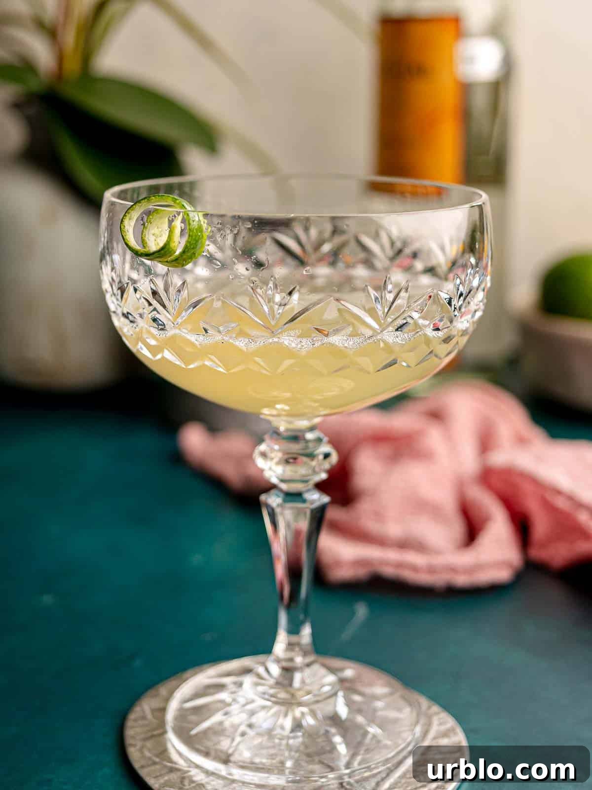 Mezcal sour with a lime twist.