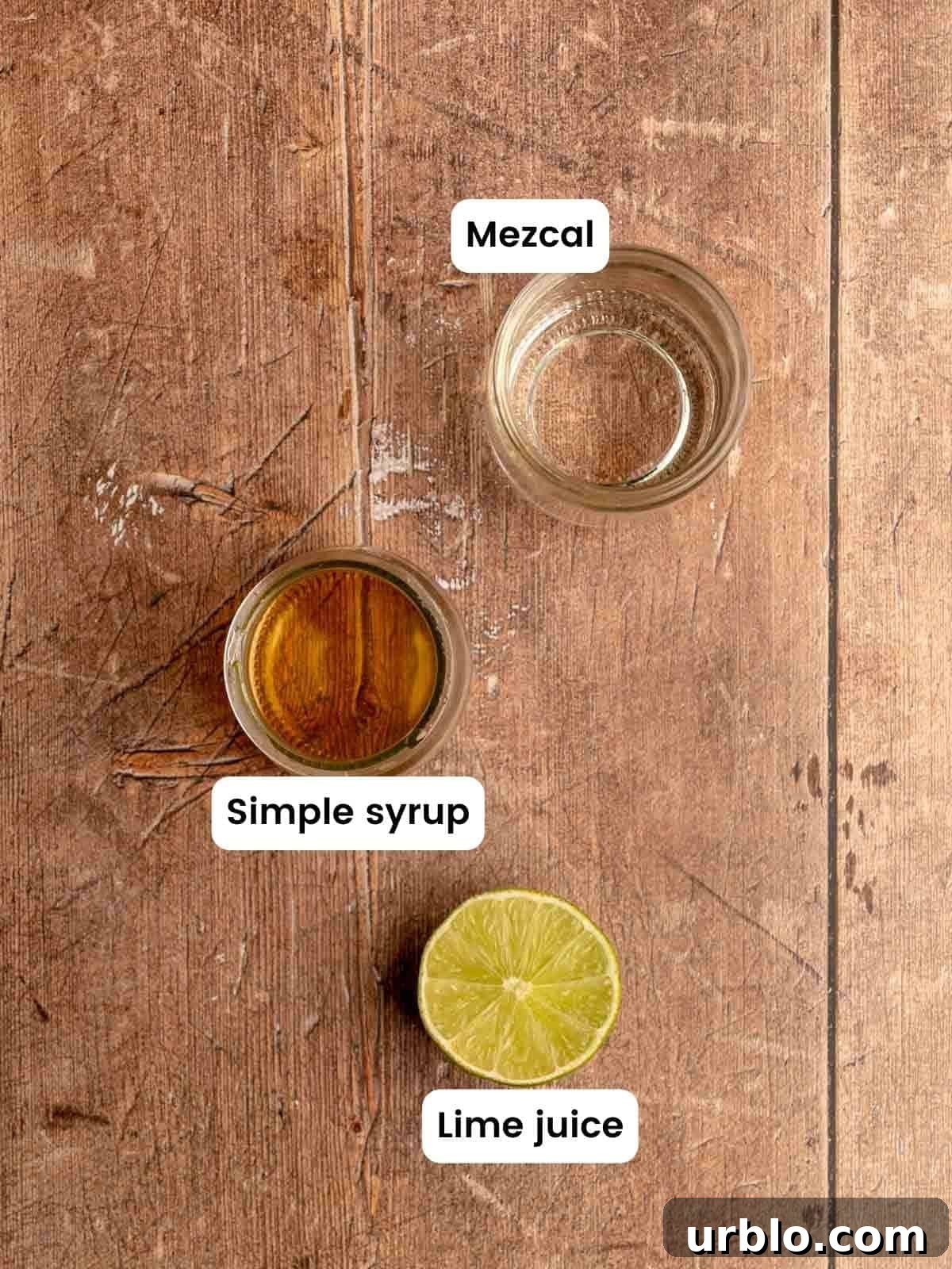 Mezcal sour ingredients.