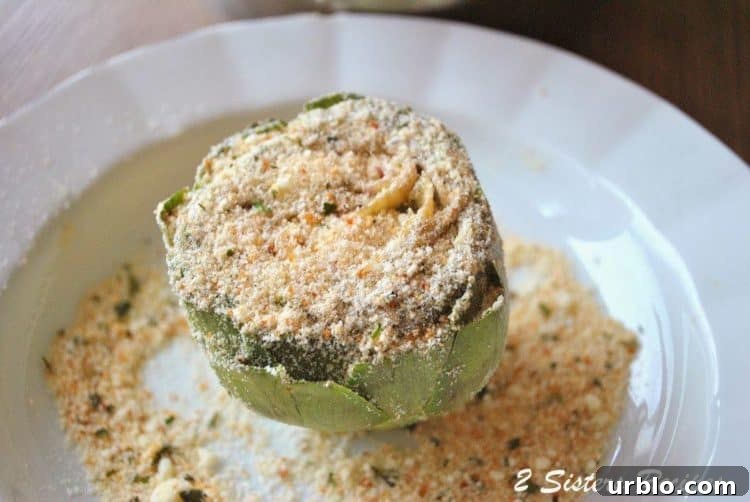 A garlic stuffed artichoke.