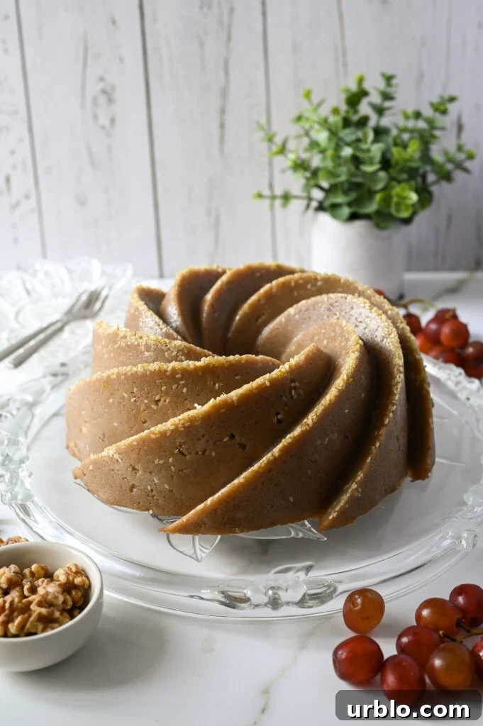 Semolina halva with petimezi, or grape syrup, is a perfect vegan Greek dessert