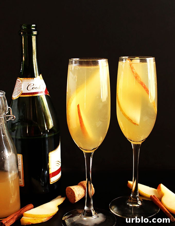 Pear Mimosa. The perfect drink for any celebration. Light and refreshing. Sweet and bubbly!