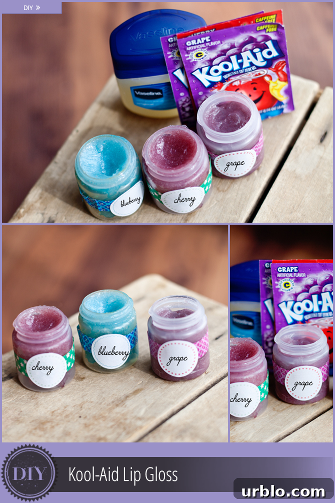 KoolAid Lip Gloss | 25+ cool ways to use KoolAid