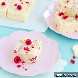 White Chocolate and Raspberry Fudge Slice