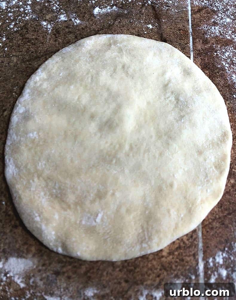rolled out pita dough.