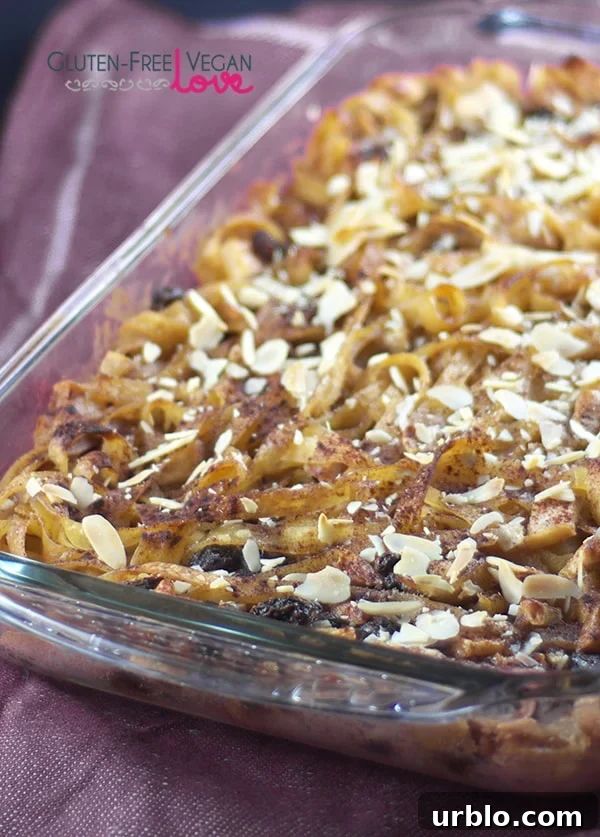 Gluten-Free Vegan Noodle Kugel Dessert {Gluten-Free, Dairy-Free, Egg-Free, Vegan, Refined Sugar-Free}