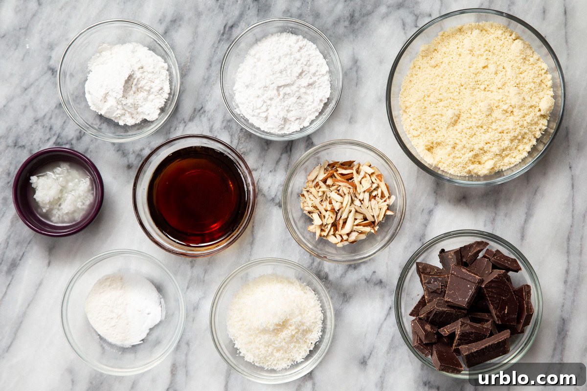 ingredients needed for making vegan almond joy cookies 