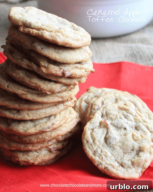 Caramel Apple Toffee Cookies