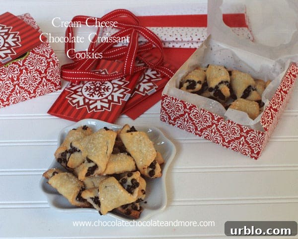 Cream Cheese Chocolate Croissant Cookies-perfect for gift giving!