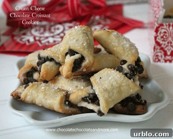 Cream Cheese Chocolate Croissant Cookies-perfect for gift giving!