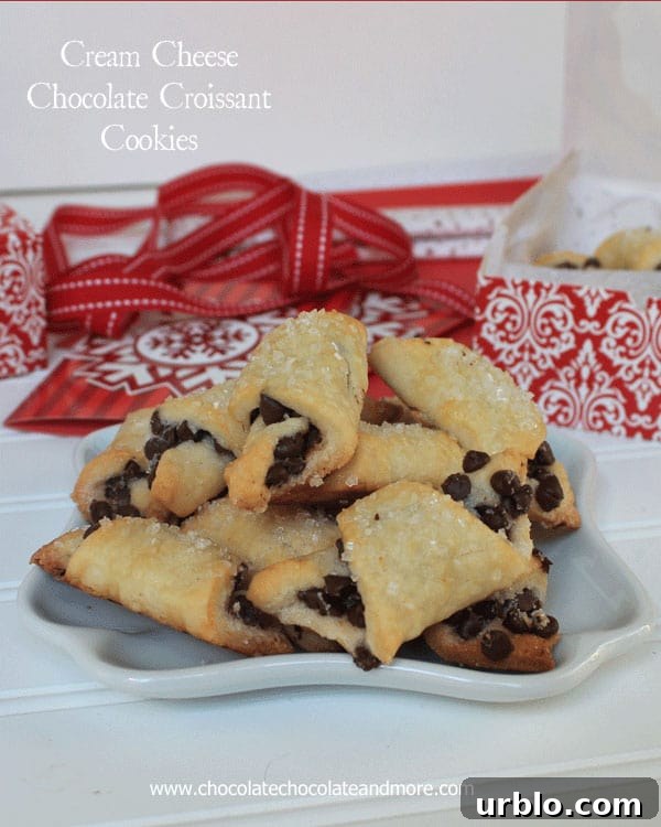 Cream Cheese Chocolate Croissant Cookies-perfect for gift giving!
