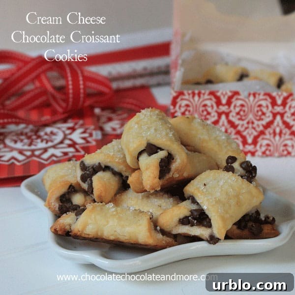 Cream Cheese Chocolate Croissant Cookies-perfect for gift giving!