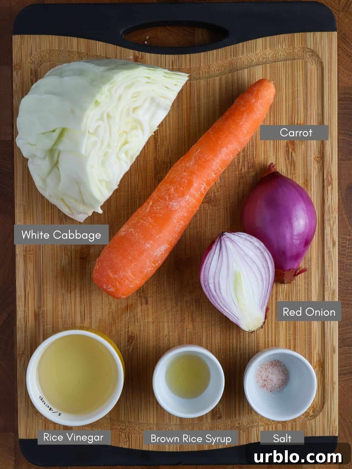 Photo of the ingredients to make pickled salad.