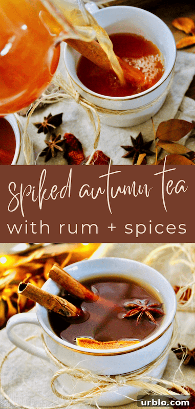 spiced tea hot rum fall cocktail