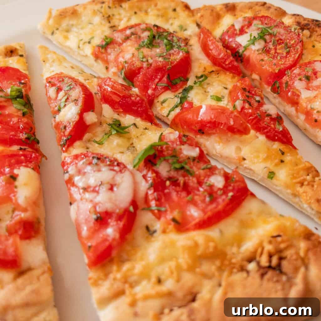 naan bread pizza in the air fryer closeup image finished