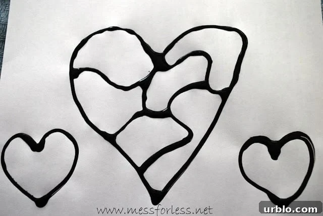 black glue hearts