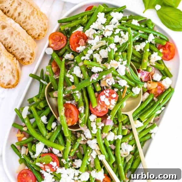 Creamy green bean salad with feta