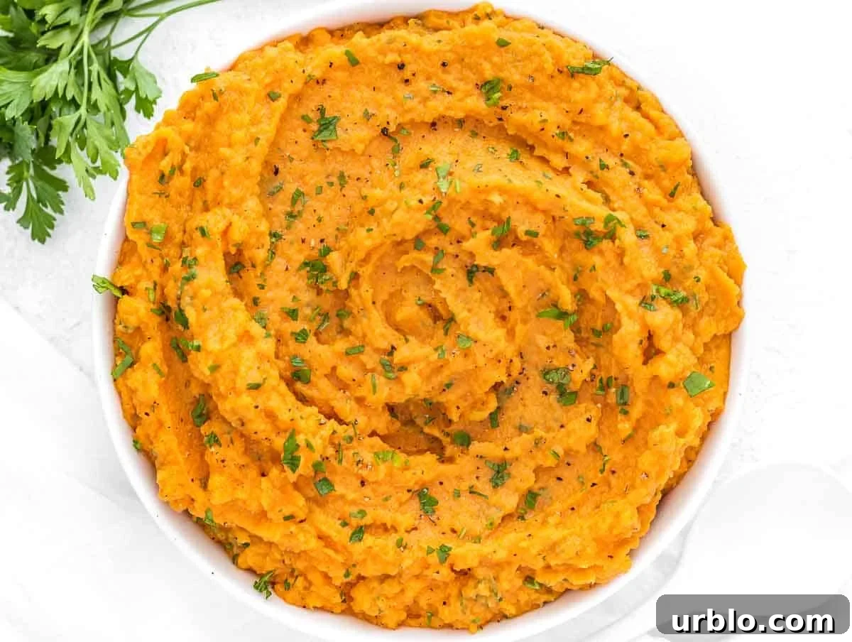 mashed sweet potatoes in a bowl