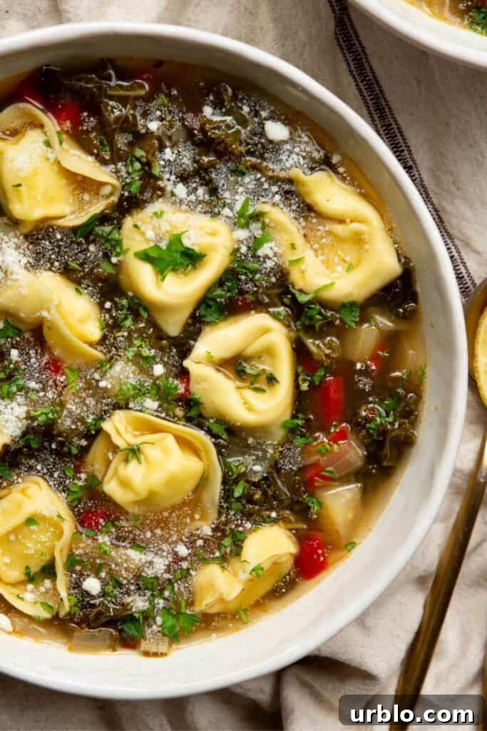 tortellini soup with parmesan and kale