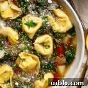 Whole Foods copycat parmesan kale tortellini soup
