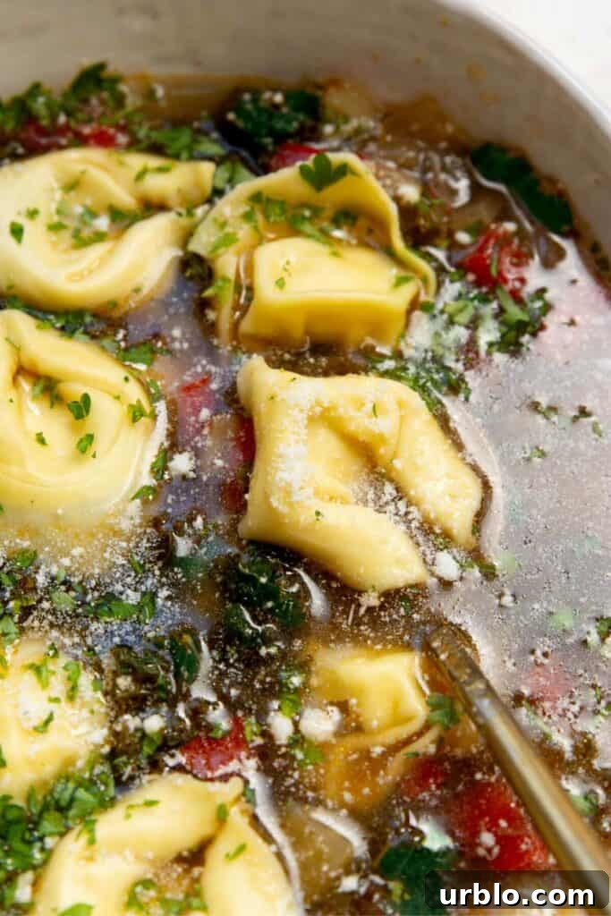 parmesan kale tortellini soup