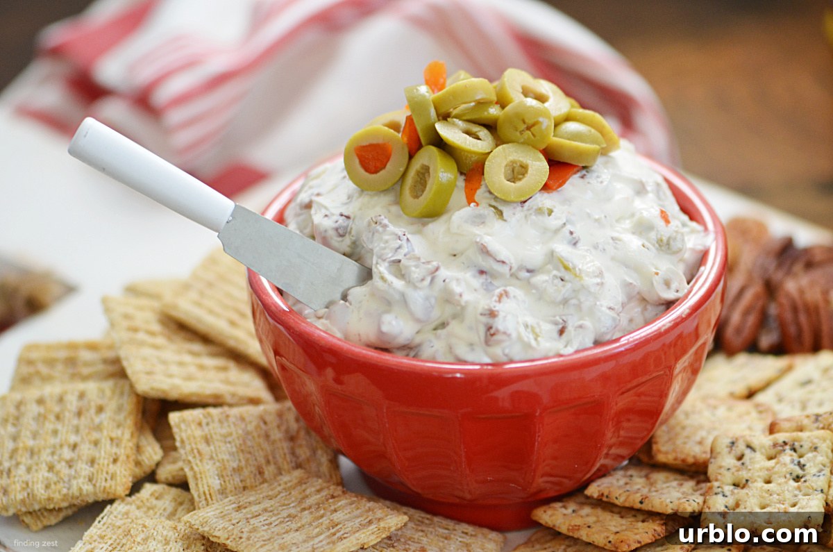 This olive spread recipe makes an easy appetizer with just four ingredients!